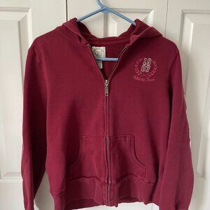 Aeropostale Aero NYC 87 Full Zip Hoodie Maroon Red Kids Youth L (14/16) Y2K Styl